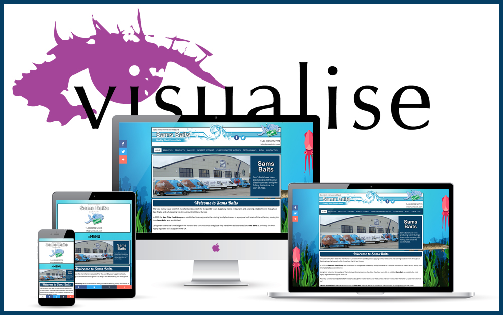The BRAND NEW fully responsive Sam's Baits website is now LIVE! Thanks to Visualise Creative, web design company in Norwich,
